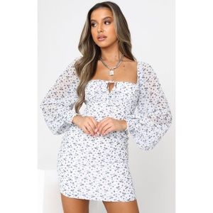 NWT White Fox Marina Mini Dress - White Floral